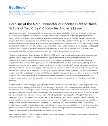 Heroism in Dickens’ ‘A Tale of Two Cities’: Character Analysis