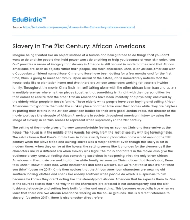 Slavery In The 21st Century: African Americans