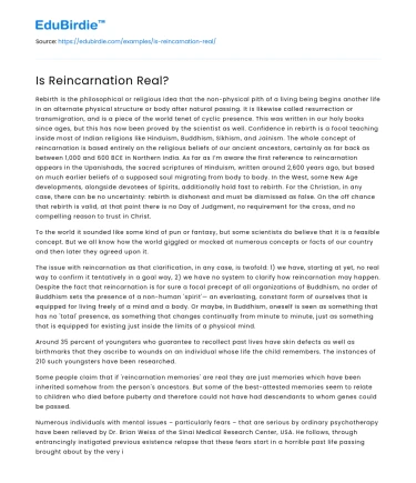 Is Reincarnation Real?