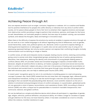 Achieving Peace through Art