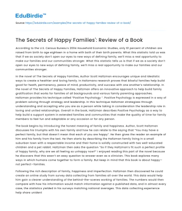 The Secrets of Happy Families’: Review of a Book