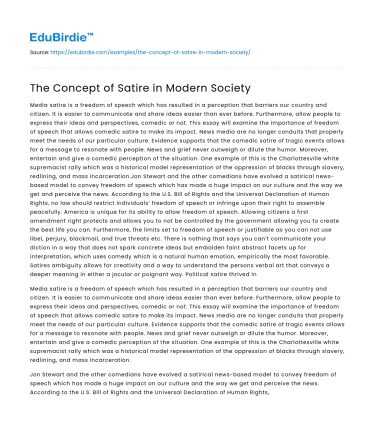 The Concept of Satire in Modern Society