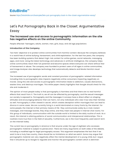 Re-evaluating Pornography’s Role in Society