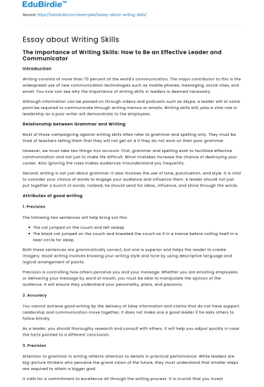 Essay about Writing Skills