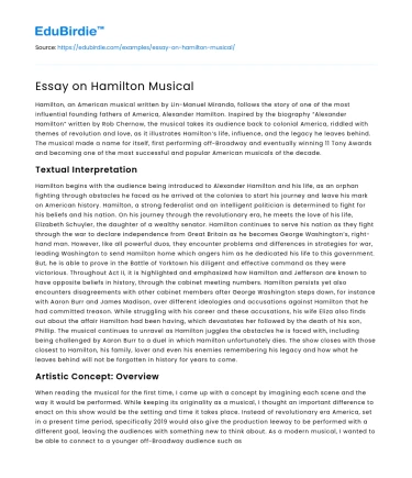 Essay on Hamilton Musical