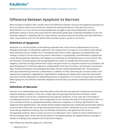 Difference Between Apoptosis Vs Necrosis