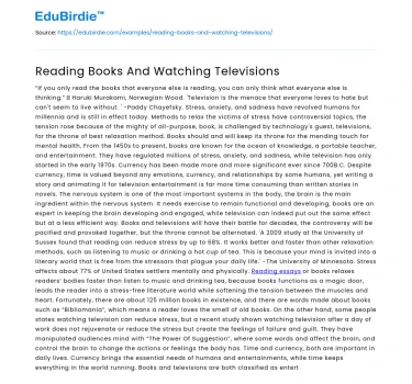 Reading Books And Watching Televisions