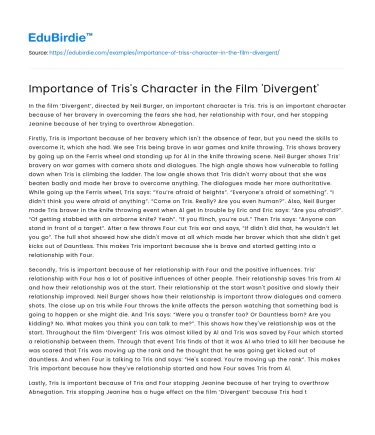 Importance of Tris’s Character in the Film ‘Divergent’