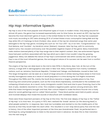 Hip Hop: Informative Speech