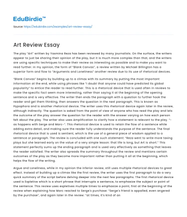 Art Review Essay