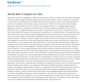 World War II Impact on USA