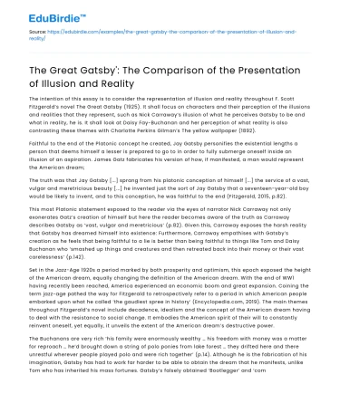 Illusion vs Reality in ‘The Great Gatsby’