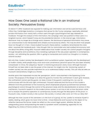 Rational Leadership Amidst Societal Chaos