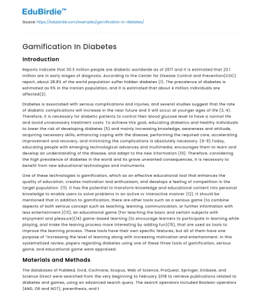 Gamification In Diabetes