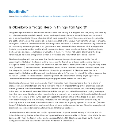 Is Okonkwo a Tragic Hero in Things Fall Apart?