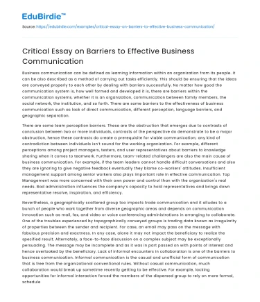 Overcoming Barriers to Business Communication
