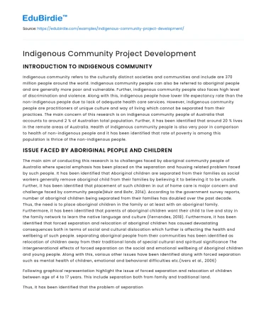 Indigenous Community Project Development
