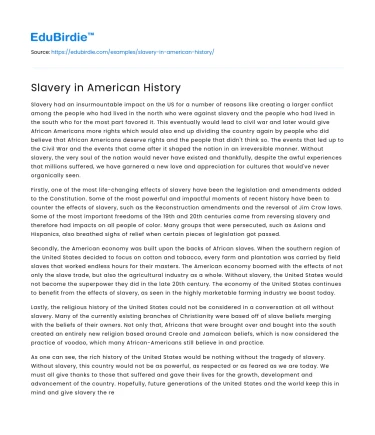 Slavery in American History