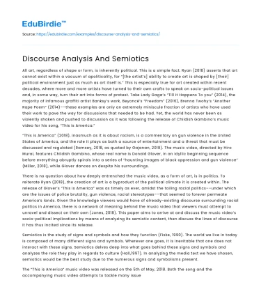 Discourse Analysis And Semiotics