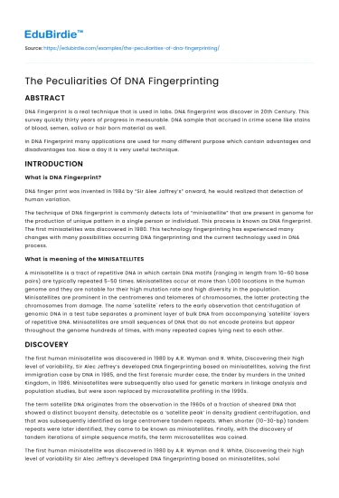 The Complexity of DNA Fingerprinting