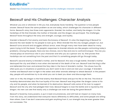 Beowulf and His Challenges: Character Analysis
