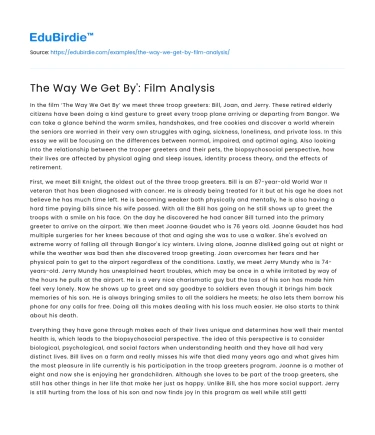 The Way We Get By’: Film Analysis