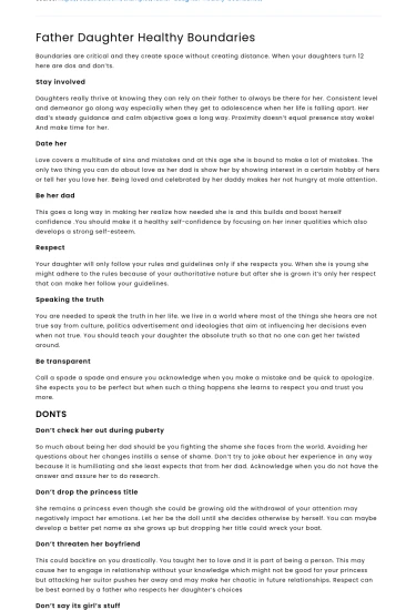 Father Daughter Healthy Boundaries