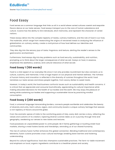 Food Essay