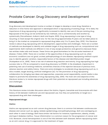 Prostate Cancer: Drug Discovery and Development