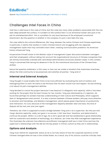 Challenges Intel Faces in China