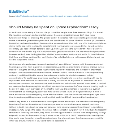 Investing in the Cosmos: The Debate on Space Exploration Funding