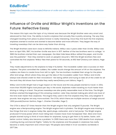 Wright Brothers’ Inventions: Future Impact