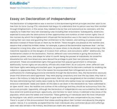 Essay on Declaration of Independence
