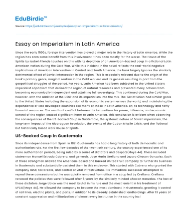 Essay on Imperialism in Latin America