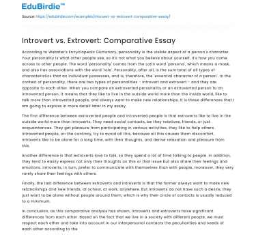 Introvert vs. Extrovert: Comparative Essay
