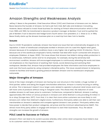 Amazon Strengths and Weaknesses Analysis