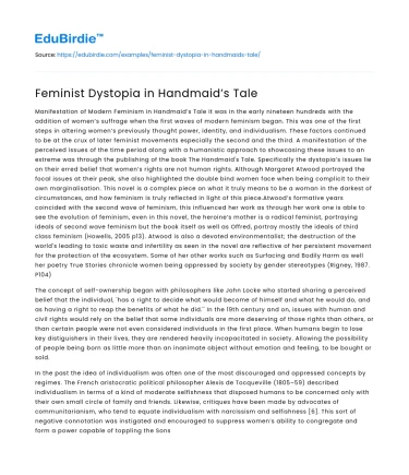 Feminist Dystopia in Handmaid’s Tale