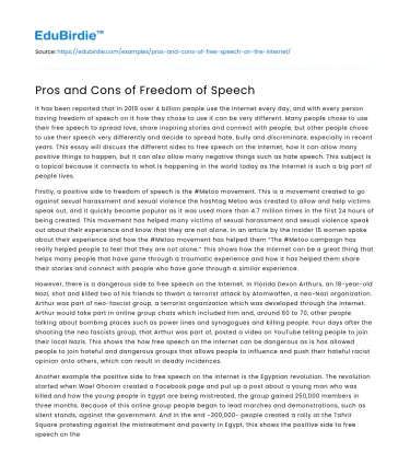 Pros and Cons of Freedom of Speech