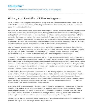 History And Evolution Of The Instagram