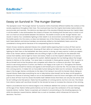 Essay on Survival in ‘The Hunger Games’