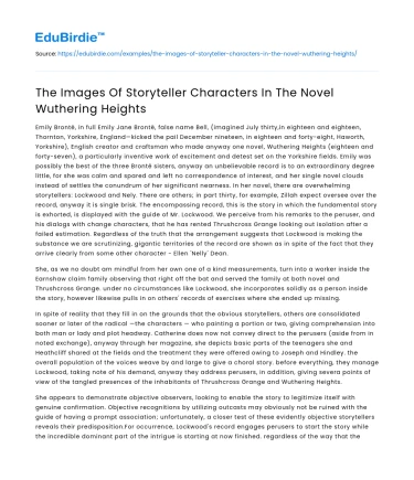 Storyteller Characters in Wuthering Heights