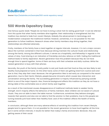 500 Words Expository Essay