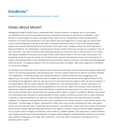 Essay about Mozart