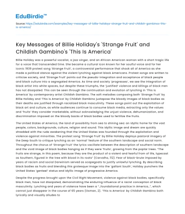 Key Messages of ‘Strange Fruit’ and ‘This Is America’