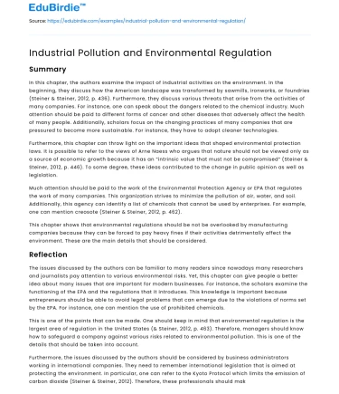 Industrial Pollution and Environmental Regulation