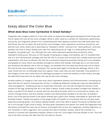 Essay about the Color Blue