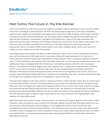 Past Forms The Future in The Kite Runner