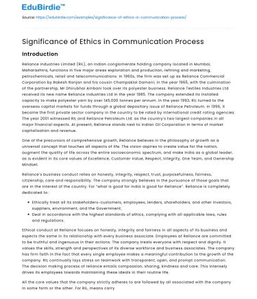 Significance of Ethics in Communication Process