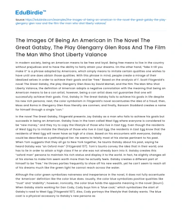 American Identity in The Great Gatsby