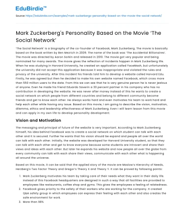 Mark Zuckerberg’s Personality Based on the Movie ‘The Social Network’